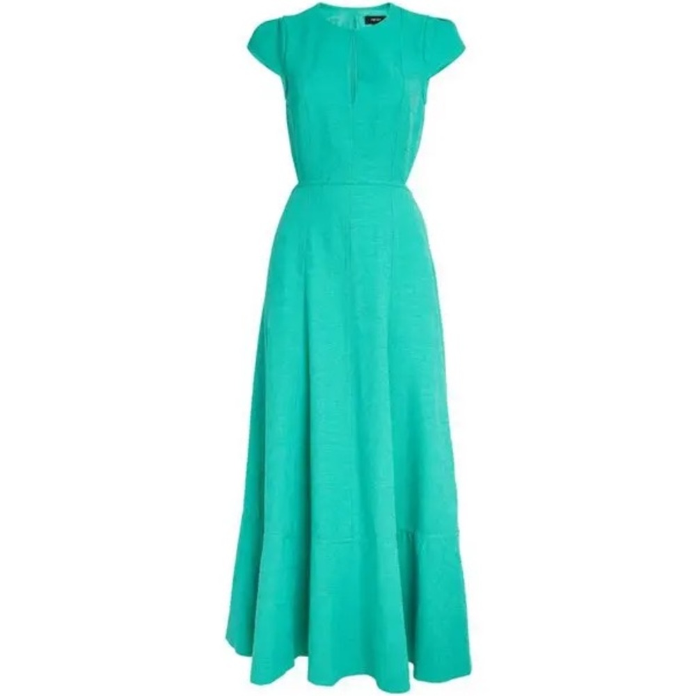 ME+EM NWOT Cotton Pop Woven Floral Jacquard Maxi Cut Out Dress Menthol green 12 - Picture 3 of 13